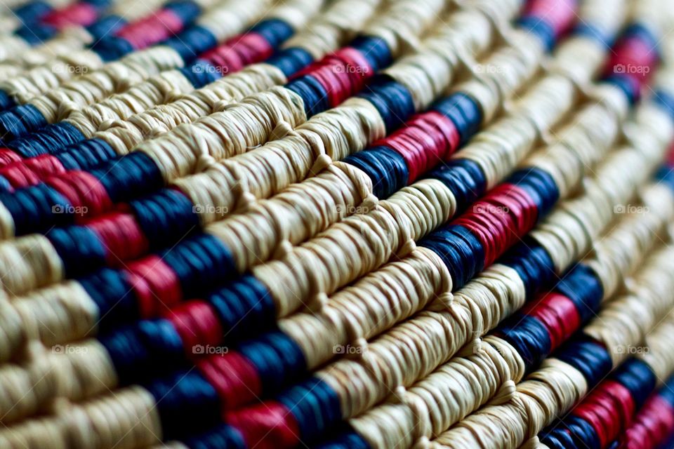 Handwoven Native American basket detail closeup