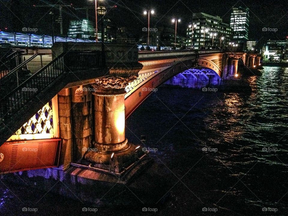 Lit bridge. Old lit bridge in london