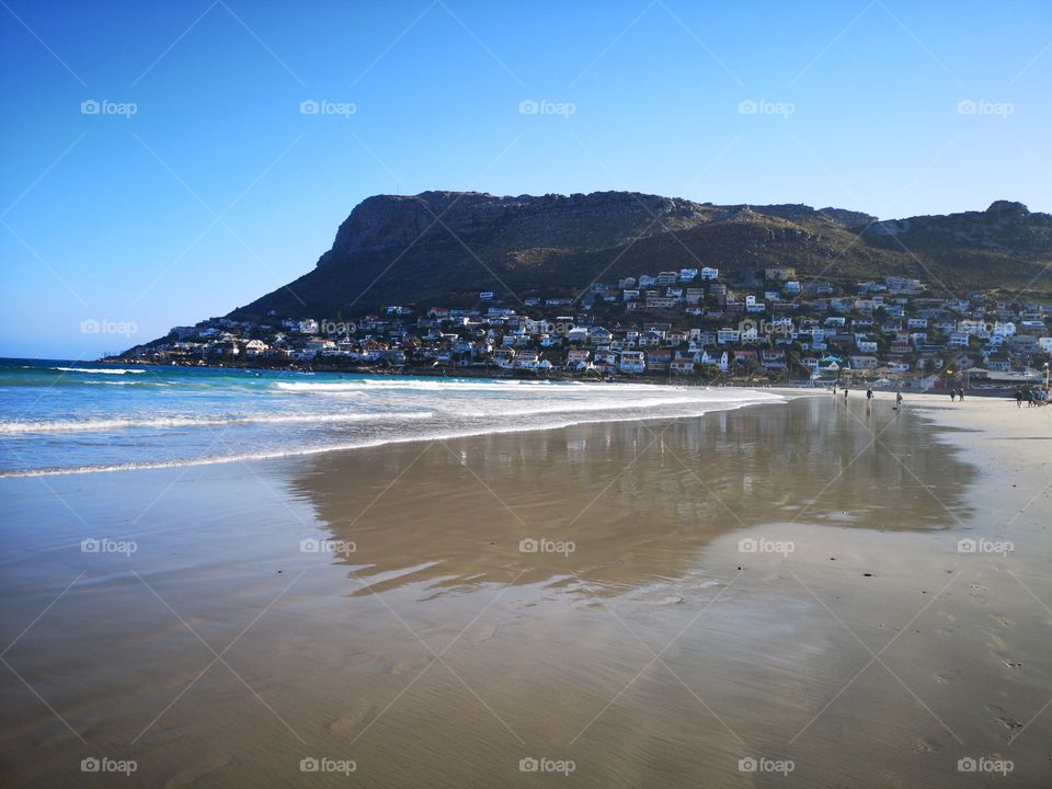 Landscape of Fish Hoek Beach in Cape Town South Africa