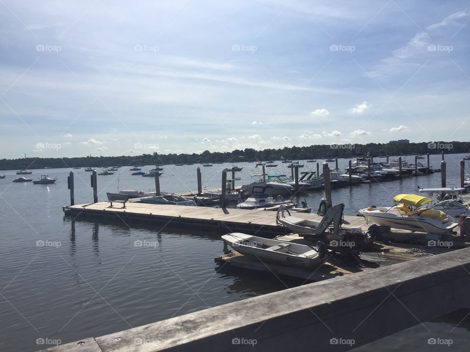Pier captured with boats in New York