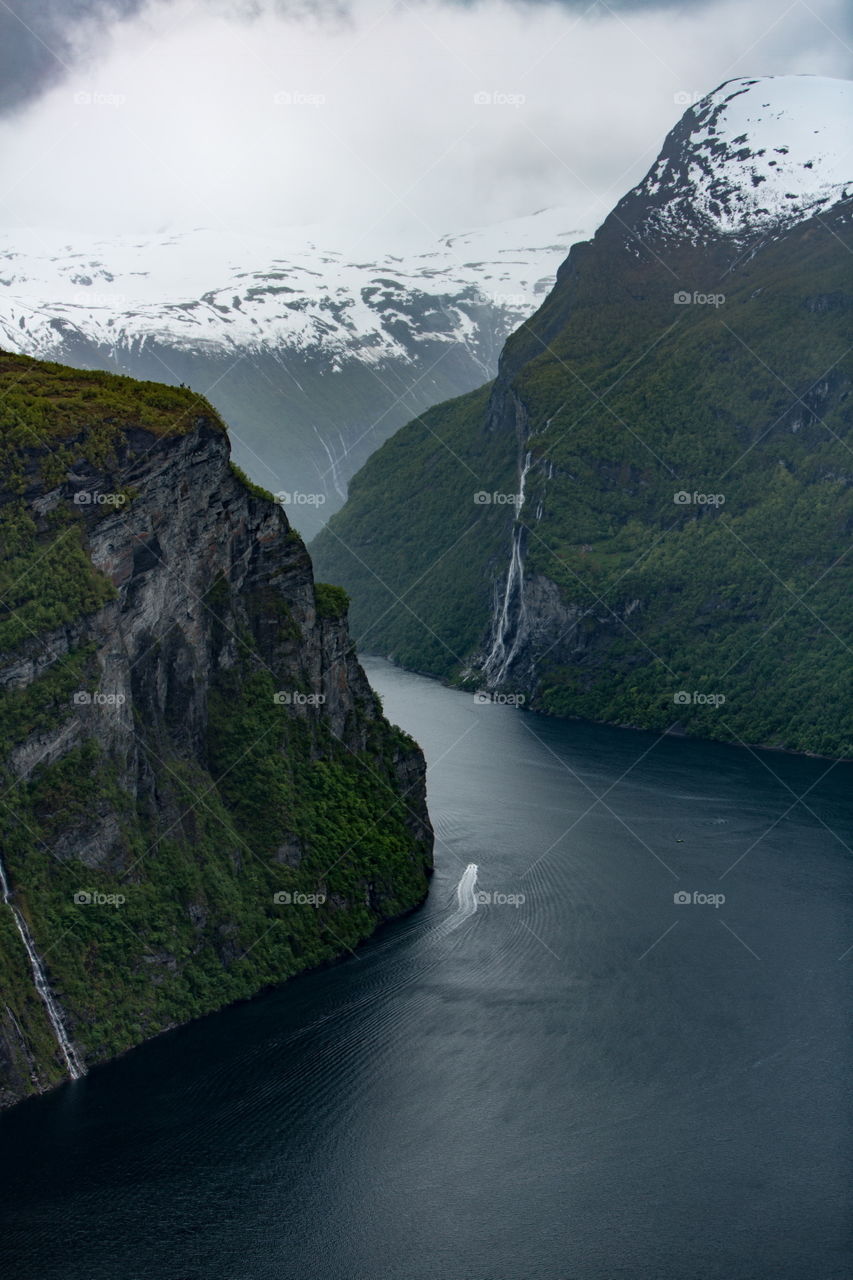 Norway Fjord Waterfall Geiranger