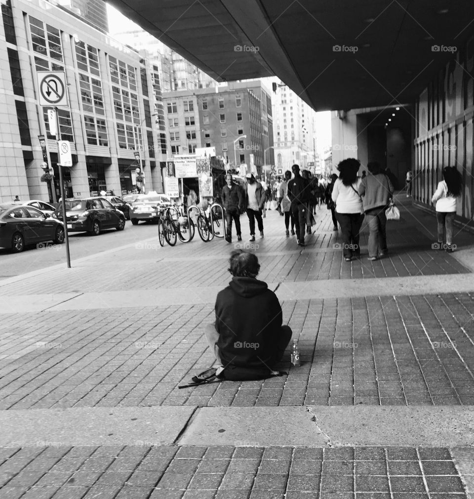 Homeless man on the streets of Toronto 