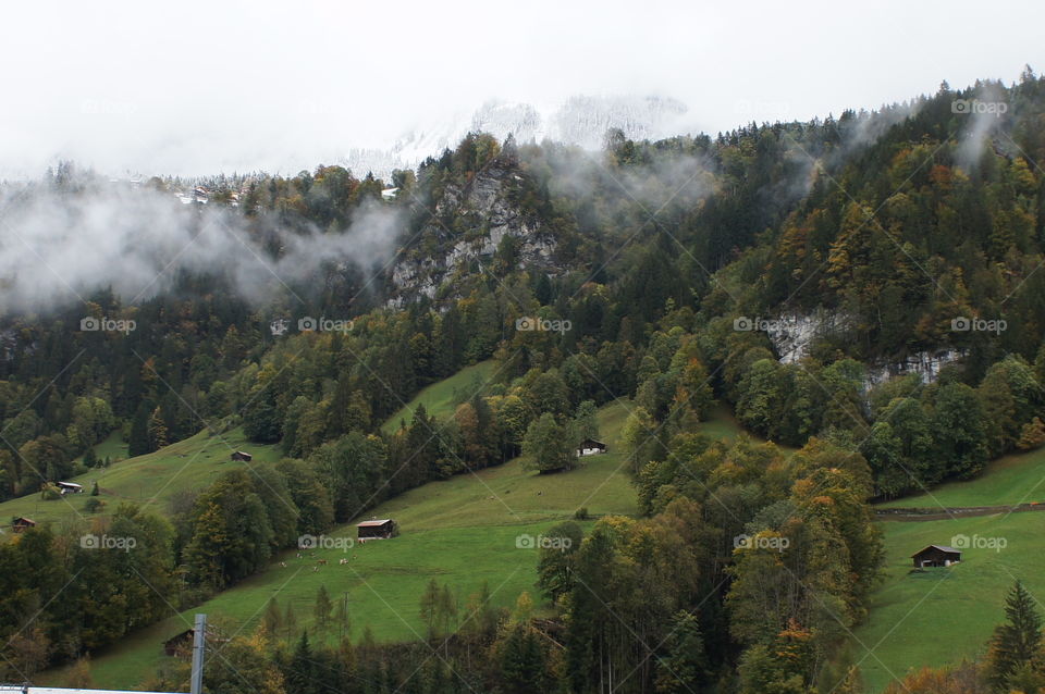 Swiss alps in autumn