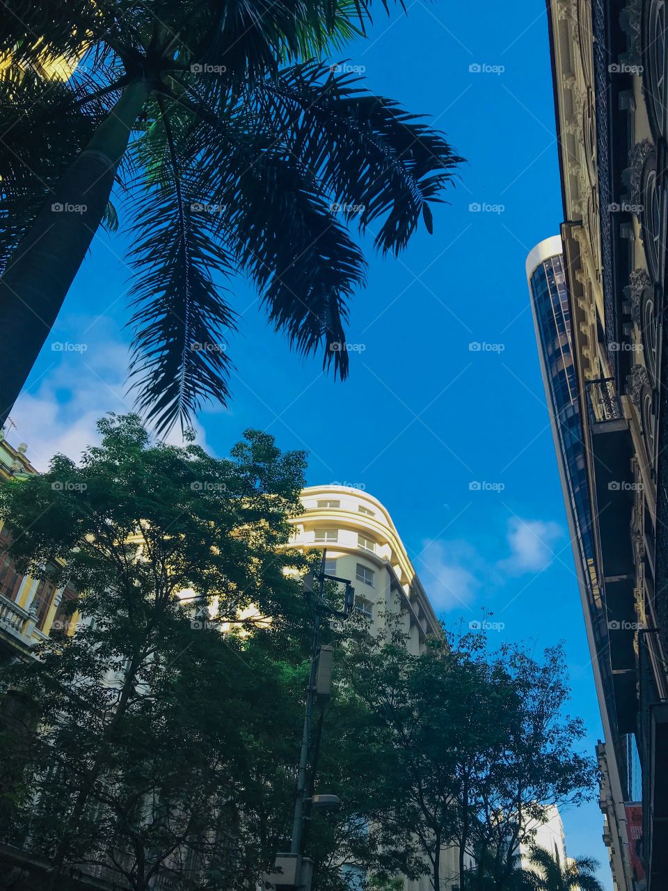 Céu azul no Centro da cidade 