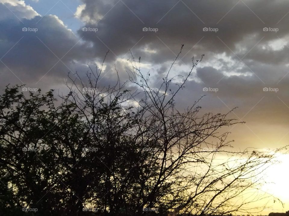 Beautiful sunset at marrakech city in Morocco