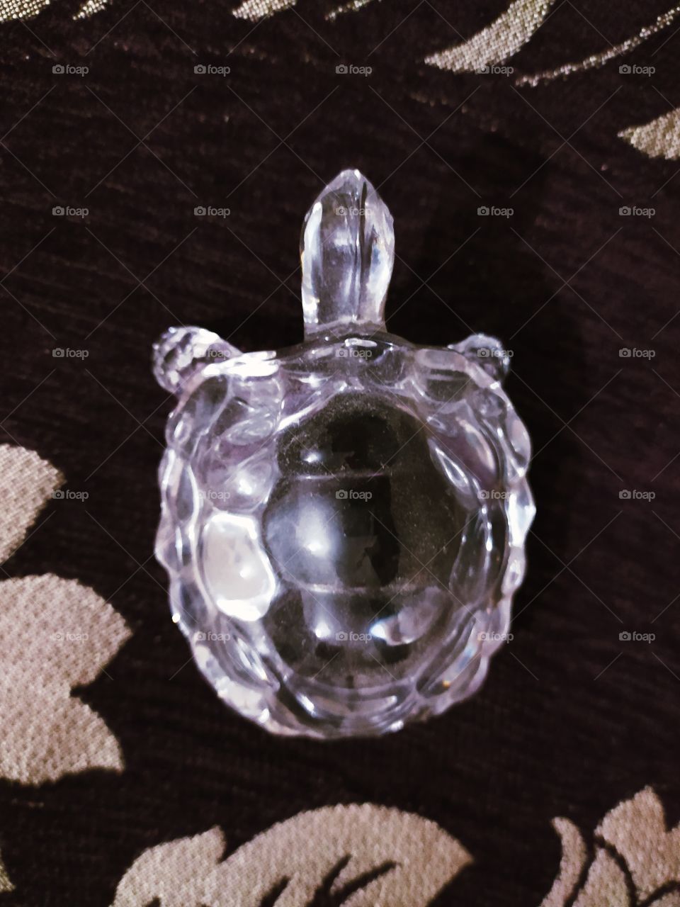 Glass turtle considered as a token of good luck