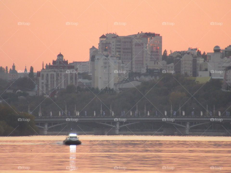hovercraft on the river Voronezh in the city of Voronezh Russia