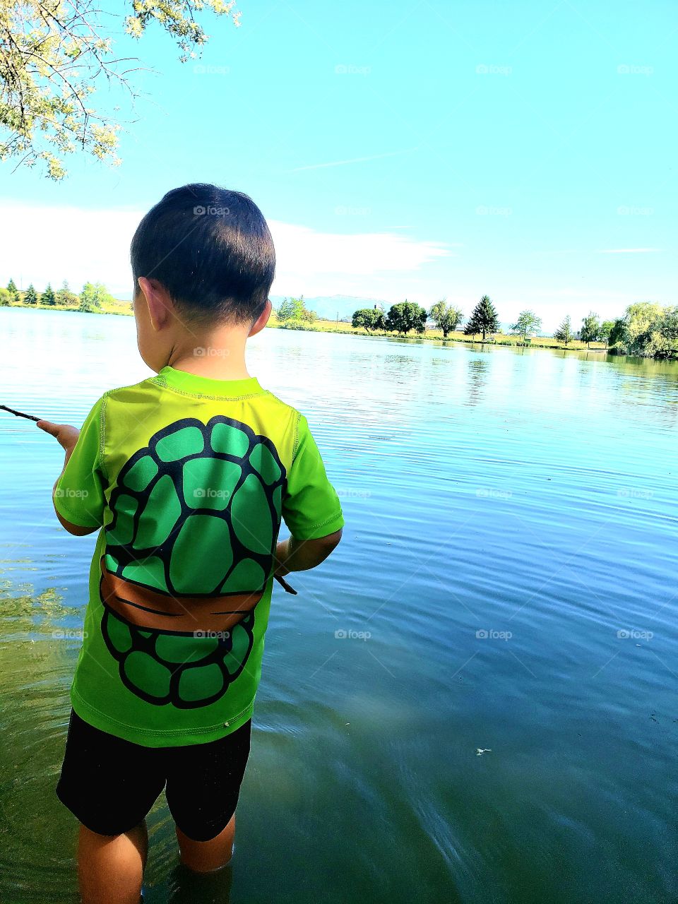 Summer would not be complete without going fishing at our local lake. My son plays in the water while I fish. It's one of our favorite things to do in the summer.