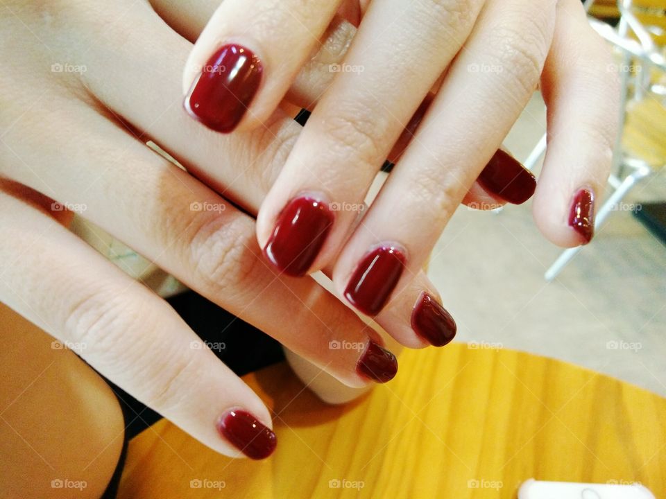 Nail art and red color nail