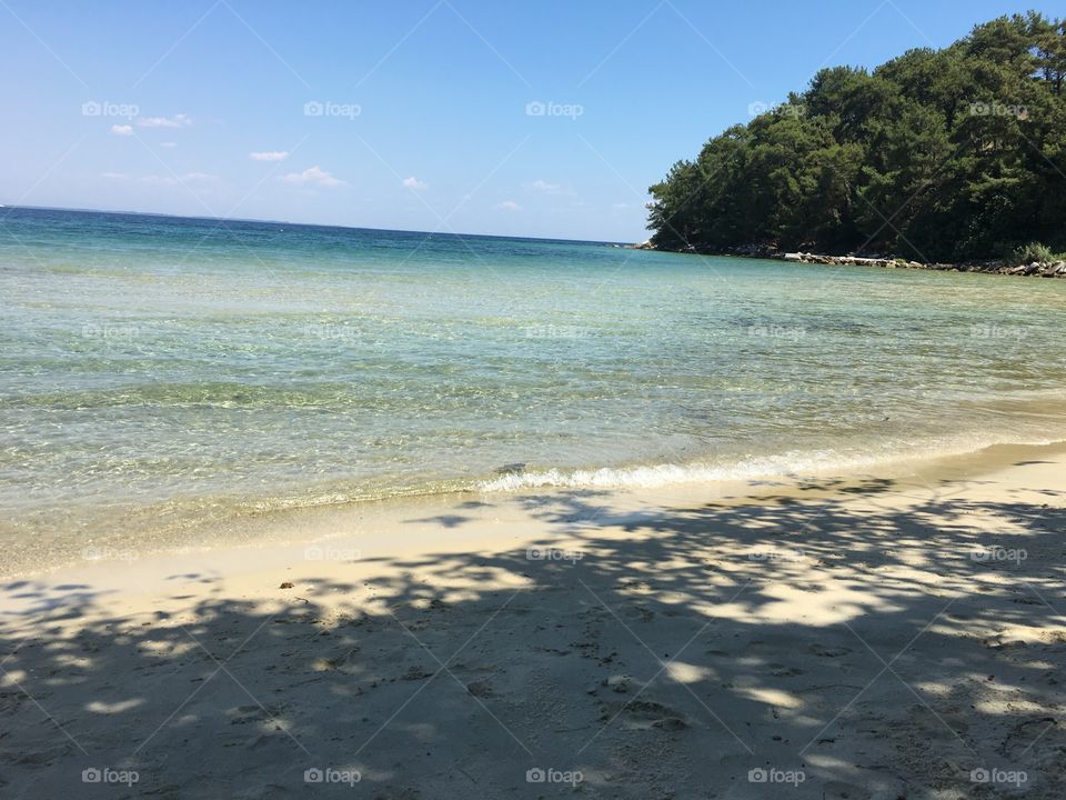 Beautiful beach of Glyfada in Thassos island, Greece