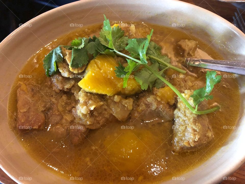 Burmese Pork And Pumpkin Curry