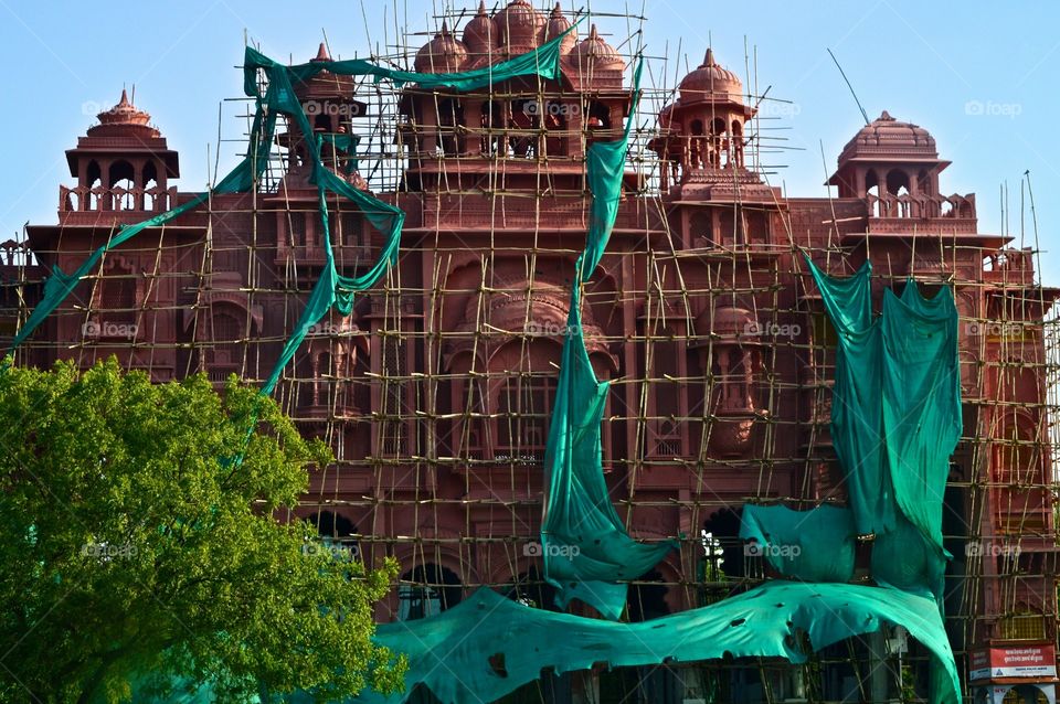 Jawahar Circle Jaipur. A structure under construction in Jaipur.