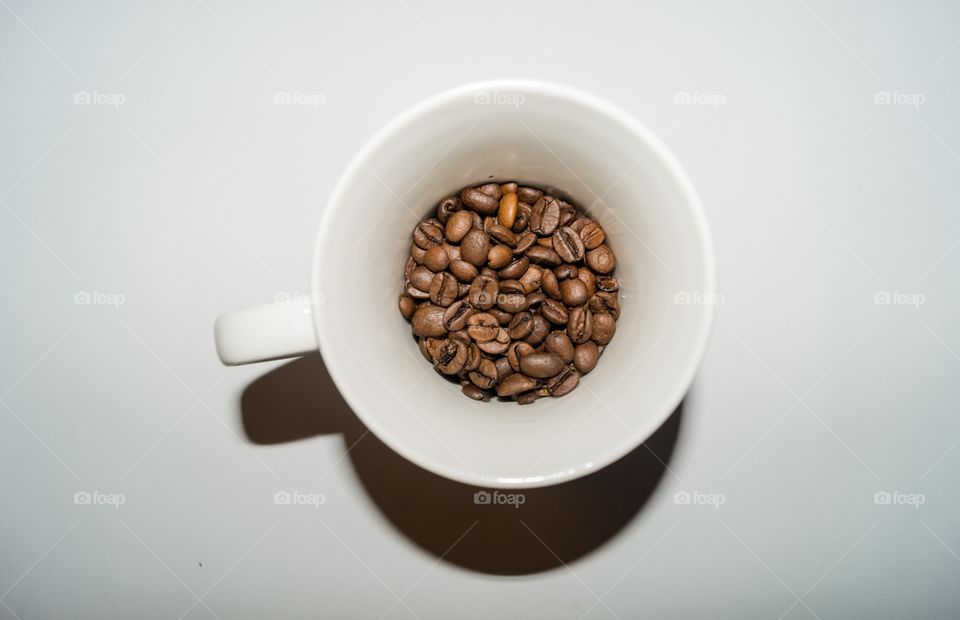 Cup of coffee beans