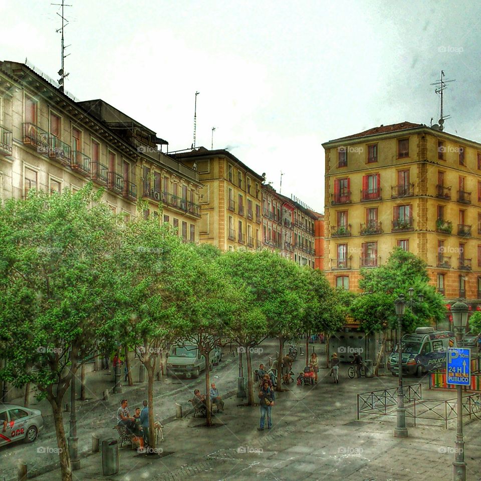 Plaza de Lavapies. Shot from UNED library