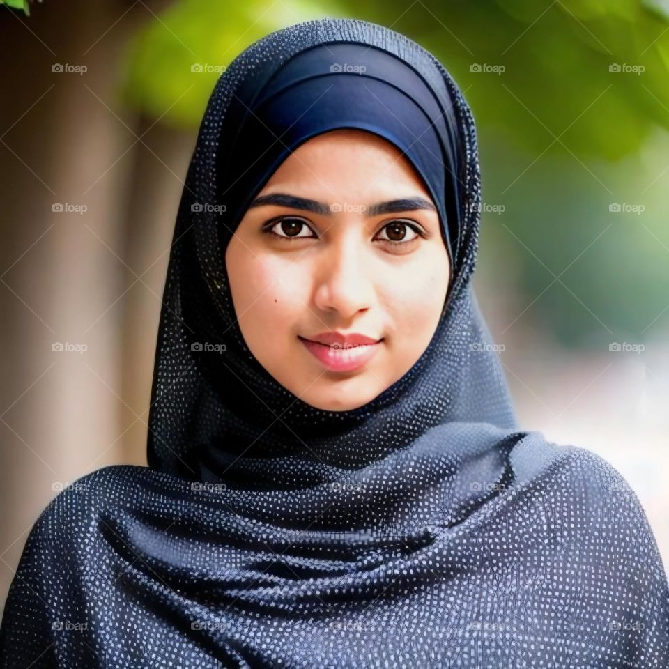 Beautiful Girl Wearing Black Burqa Closeup Pictures