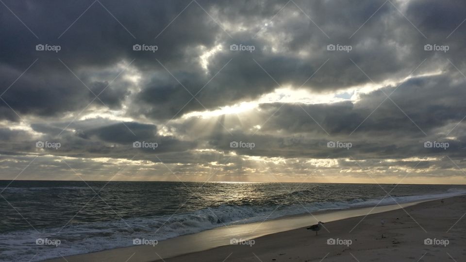 storm clouds over beach in Long Island