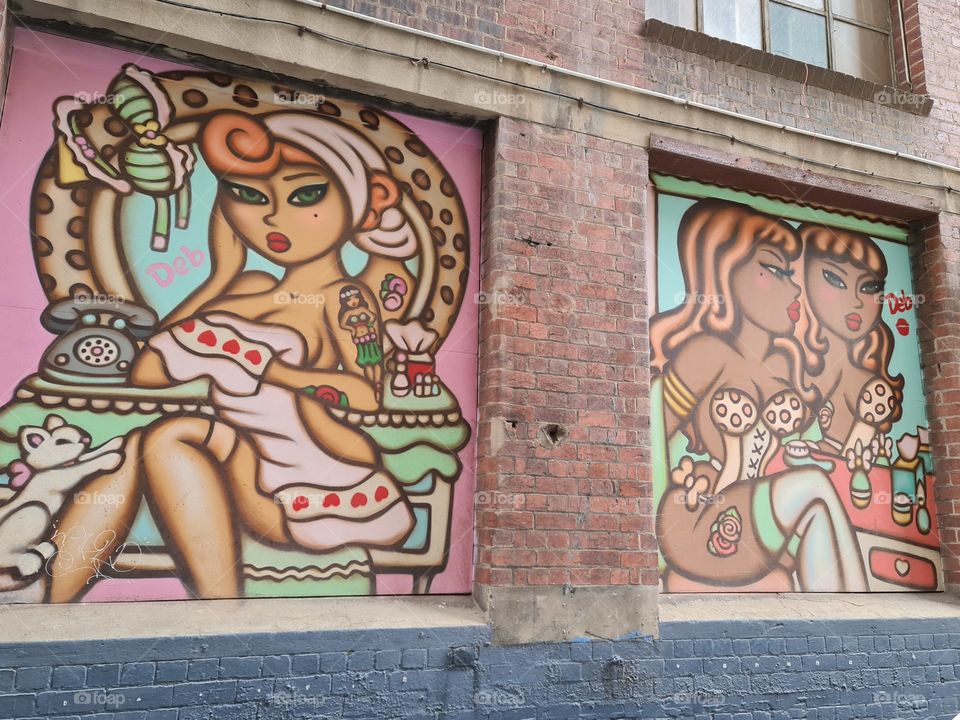 Wall art in Melbourne Australia CBD by Deb number four