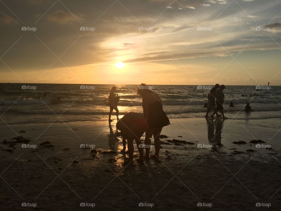 Beach, Sunset, Water, Sea, Ocean