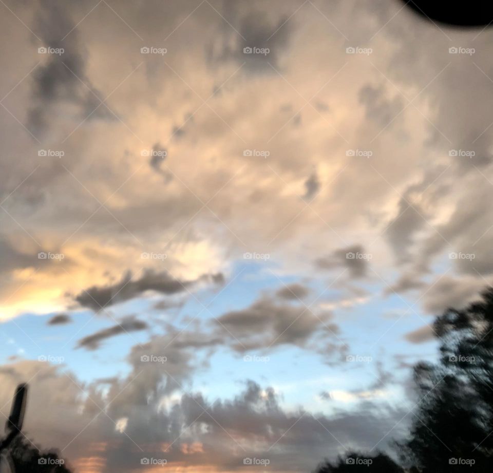 Wonderful and beautiful bright and fluffy clouds 