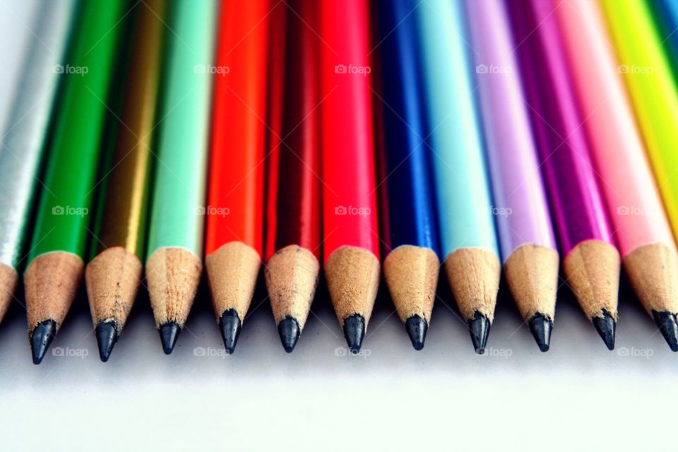 colorful sharpened pencils