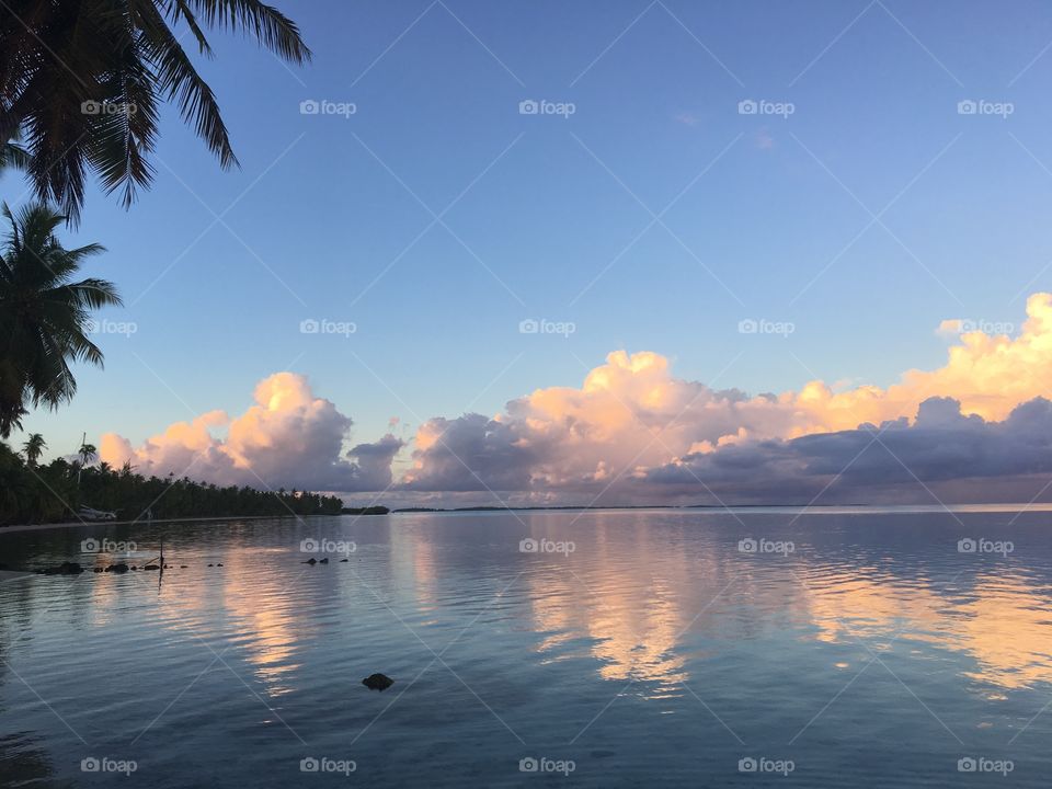 Early morning light on an atoll’s lagoon