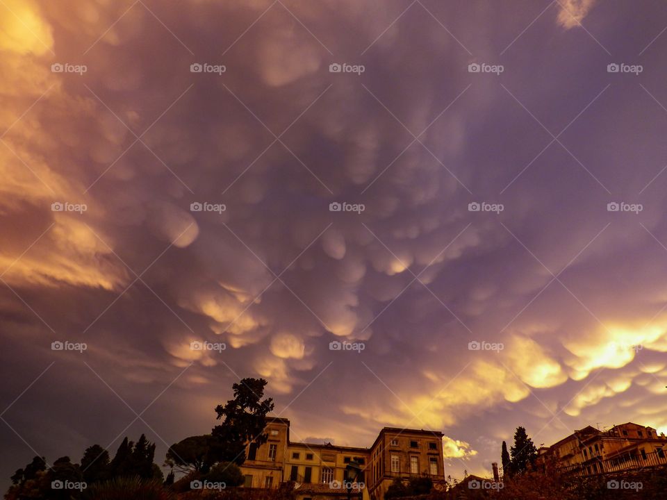 Mammatous clouds corfu greece