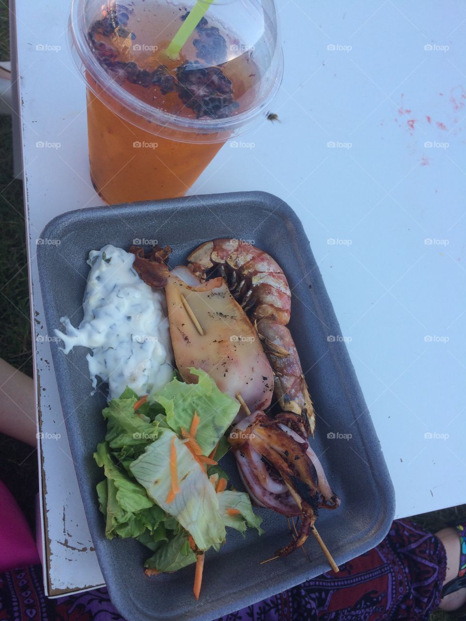 seafood at a picnic