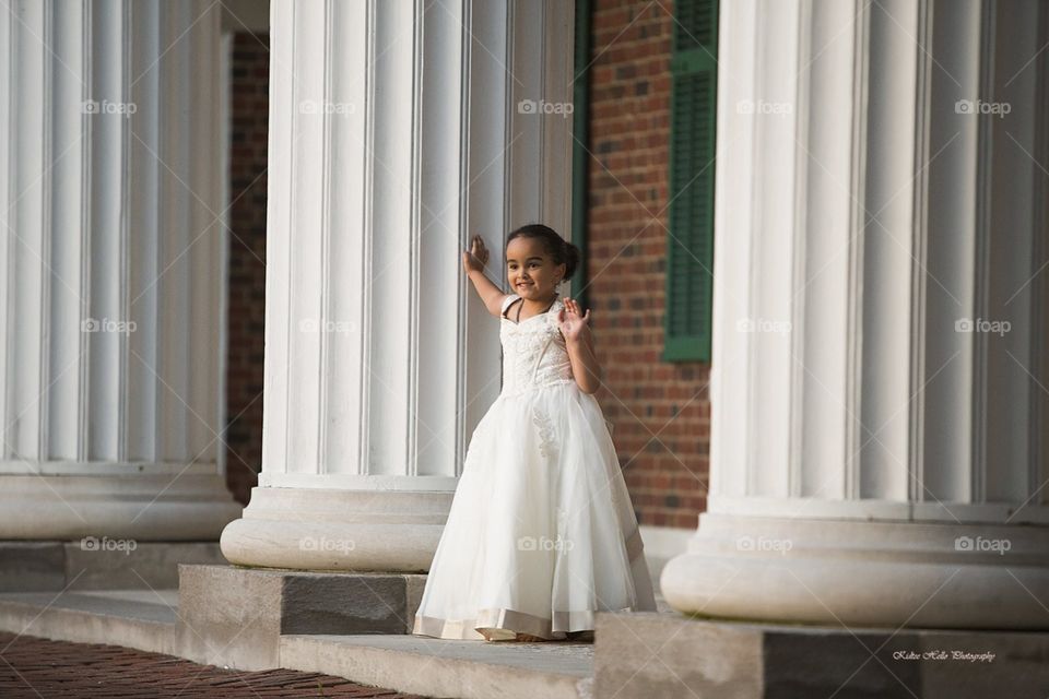 Flower girl smiles