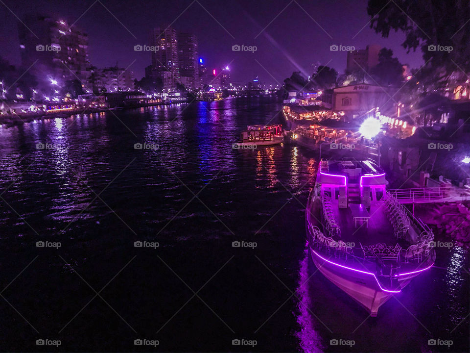 The River Nile At Night, Egypt but with a purple dreamy vibe added! Got it? 