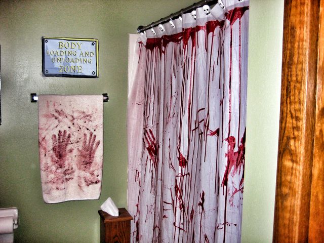 Bloody bathroom scene