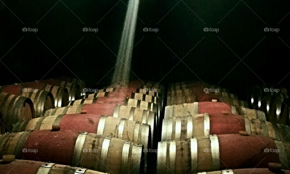 Aging Chianti in Tuscany. Chianti fermenting in wine cellars in Tuscany Italy.