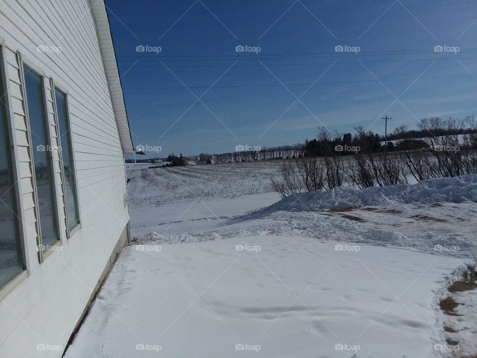 Roller rink snow white sky