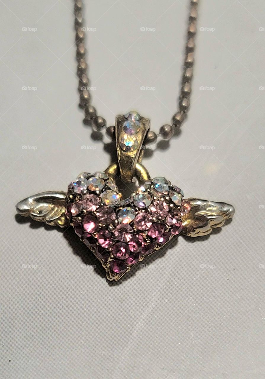 Rhinestone pendant in Barbie colors