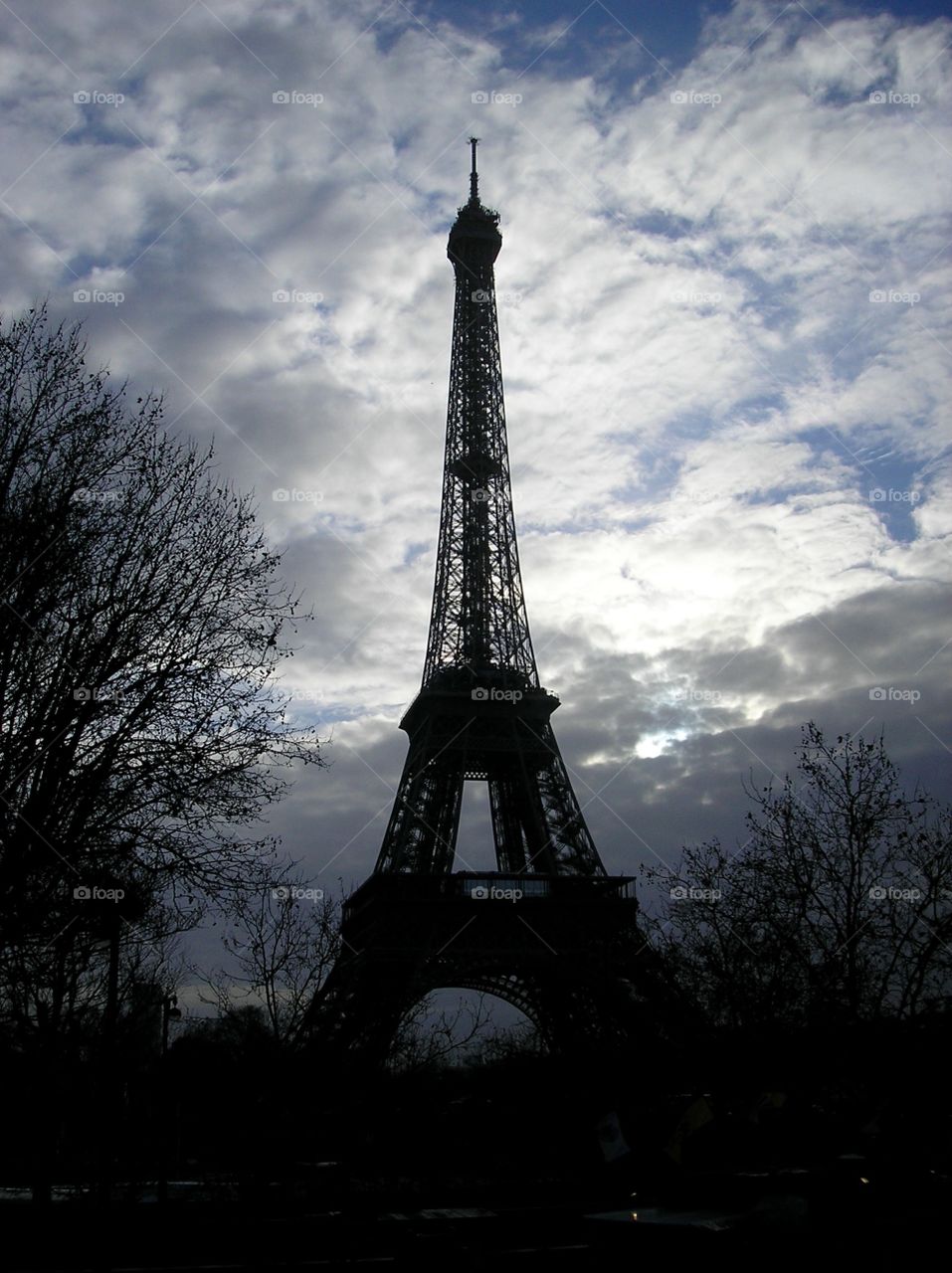Eiffel tower backlit