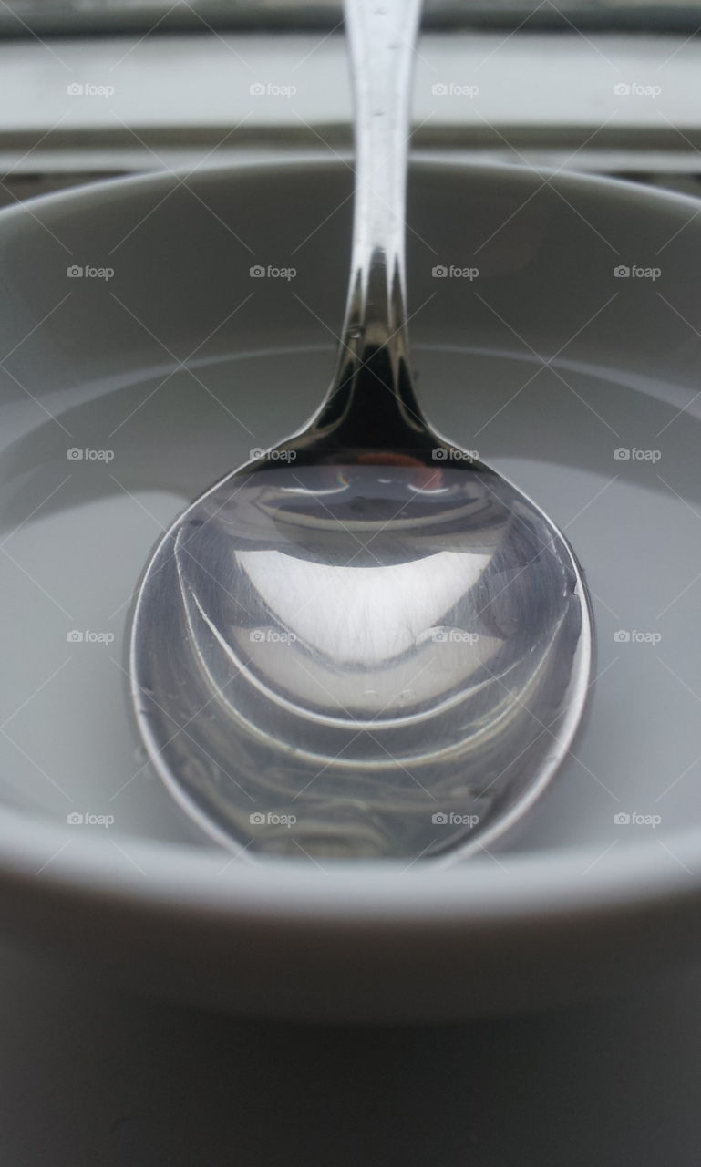 Abstract Photography  Grey Reflections on a spoon