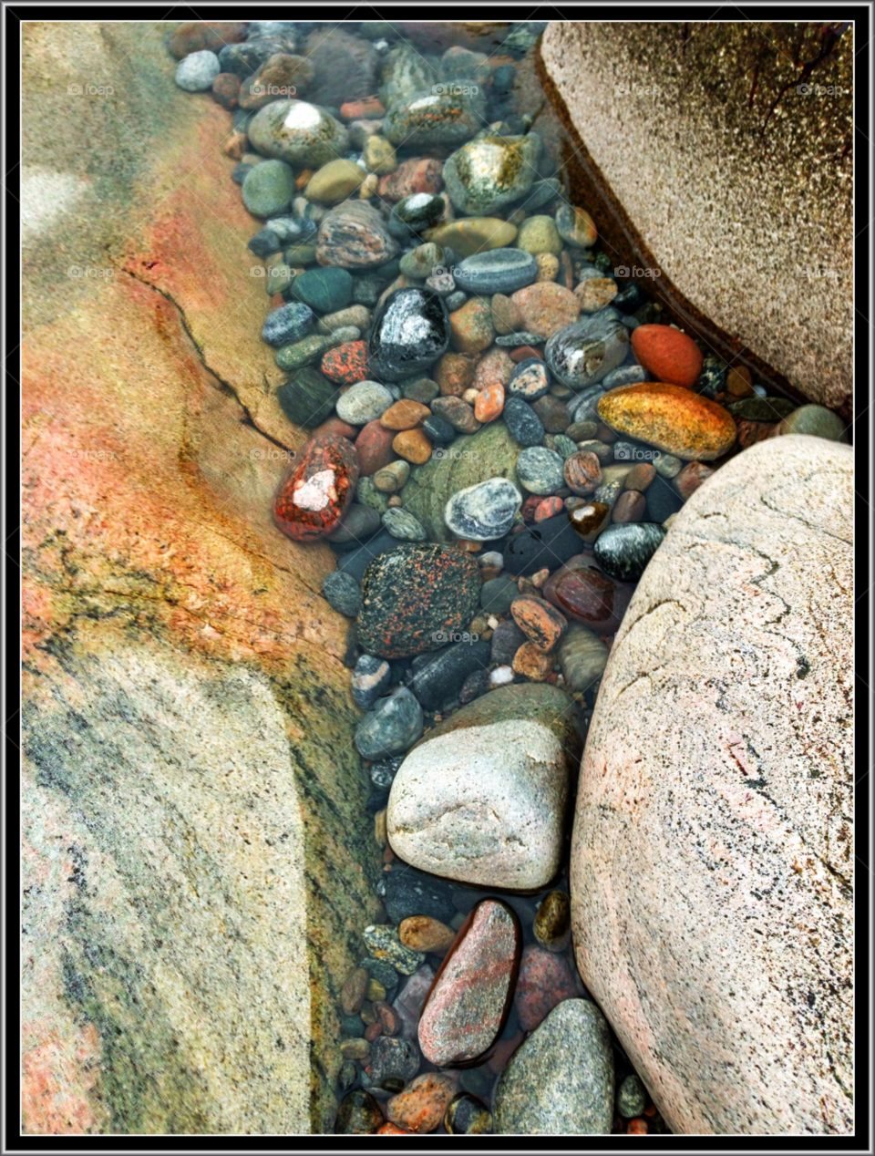 beach colors stones sea by haq