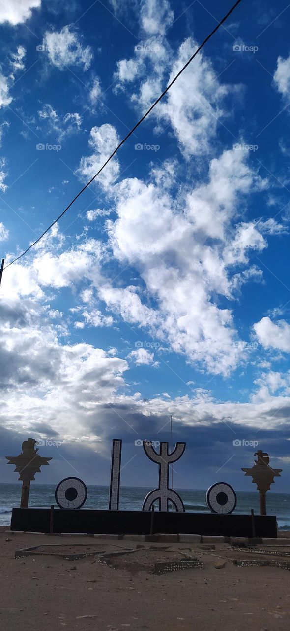 sky and cloud and statue