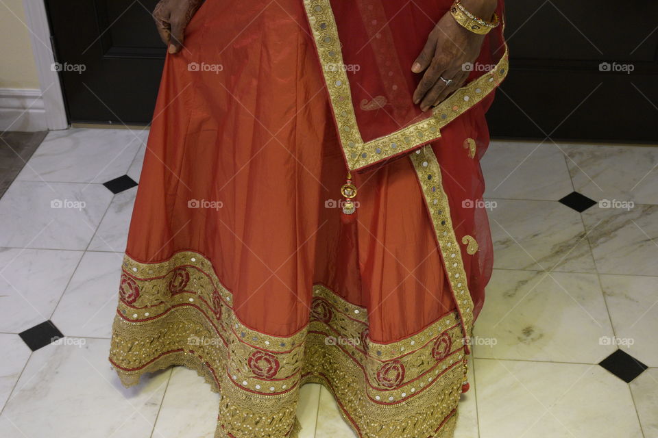Traditional, long, silk skirt from India