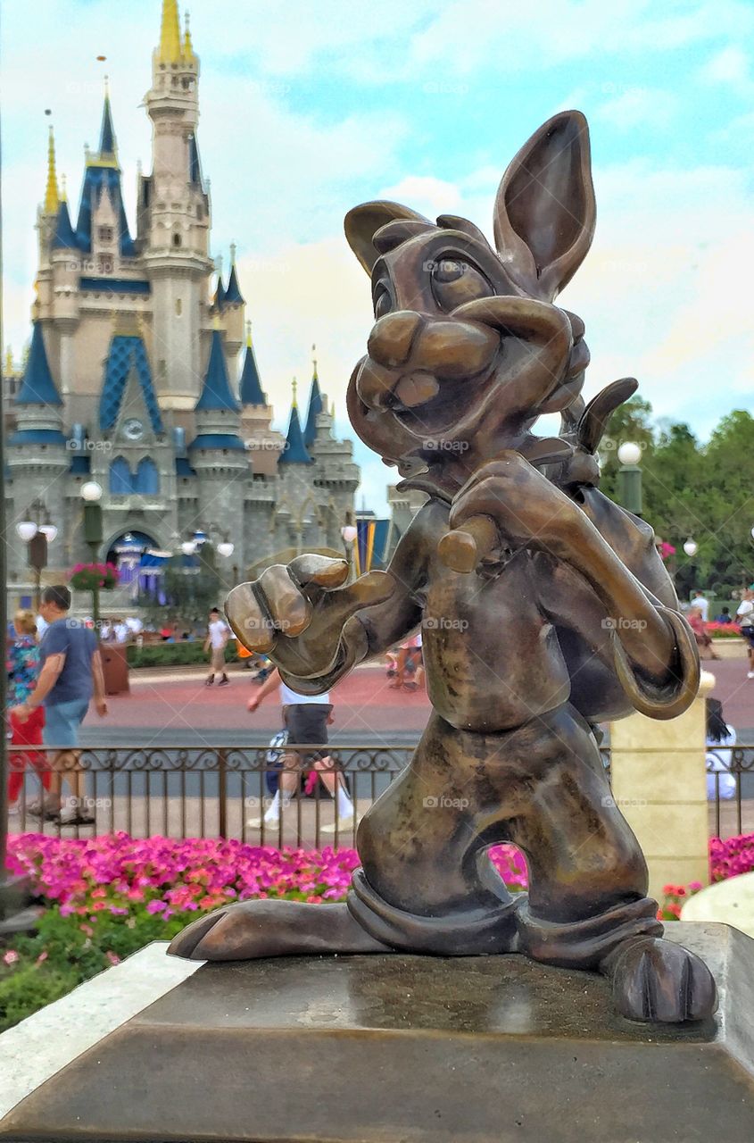 Brer Rabbit with Disney castle in background. 