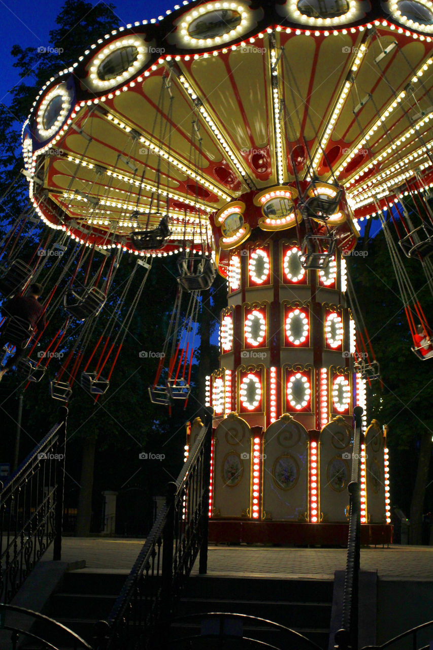 Amusement park, carousel, swing