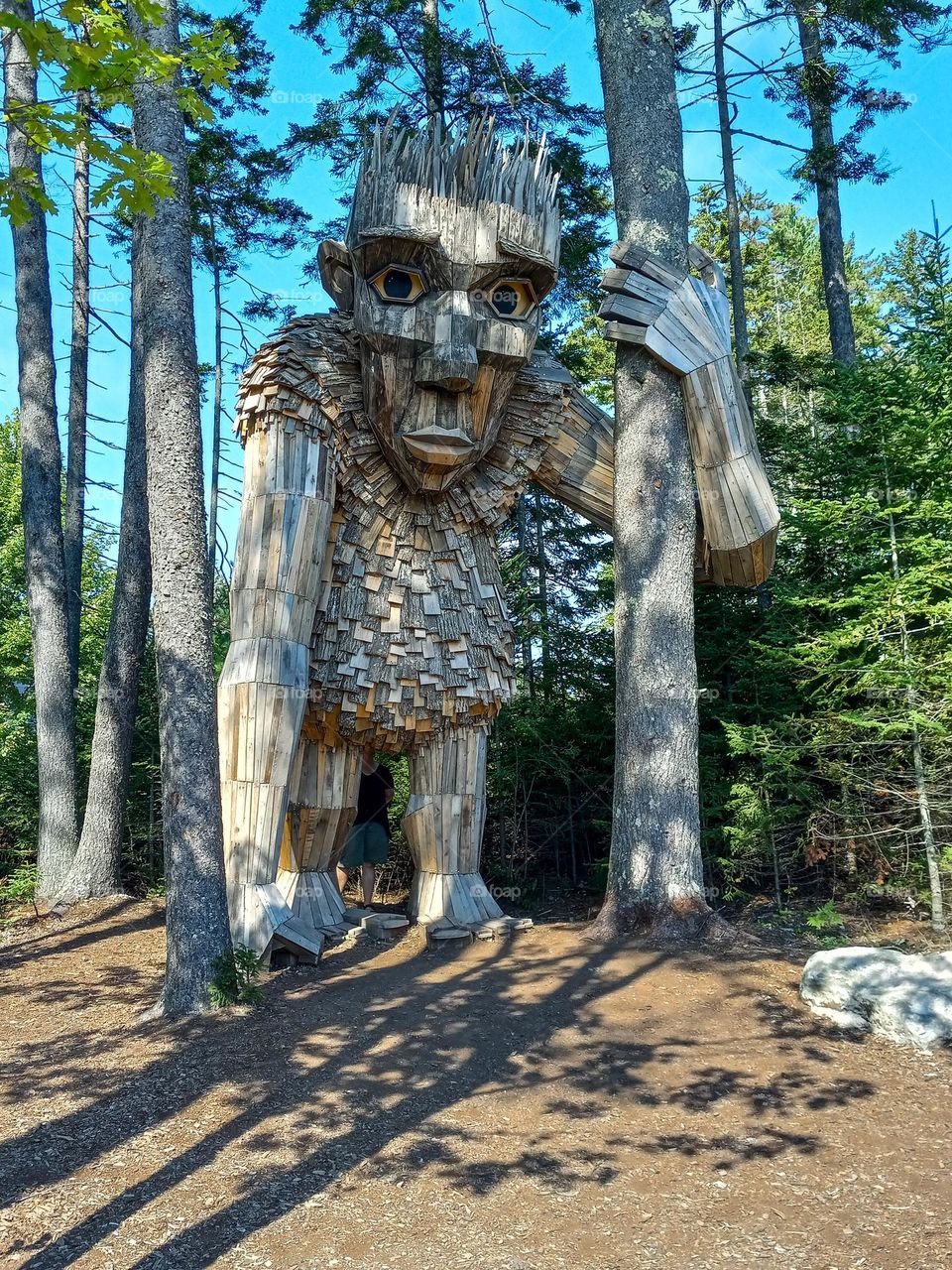 Giant Troll.  Artist installation by Danish artist Thomas Dambo at Coastal Maine Botanical Garden.