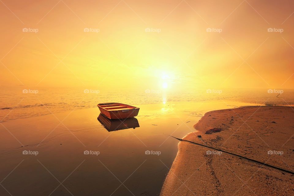 Boat at sunset