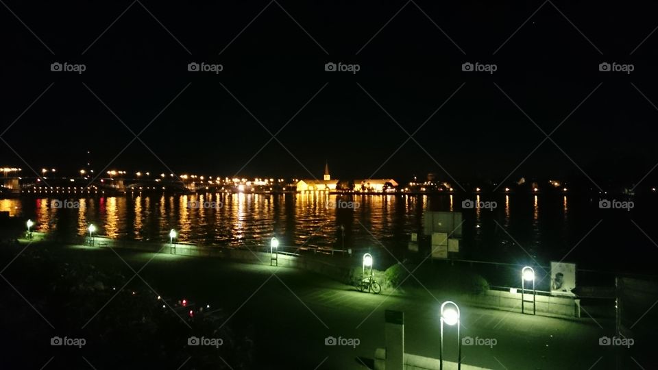 Mainz - Rhein river - spring - evening