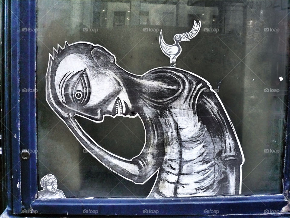 window man bird painting by nivoa