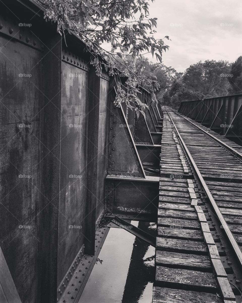 creepy Sideview of train trestle