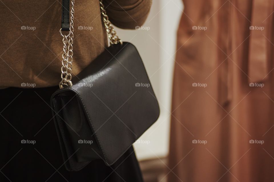 Woman with shoulder bag