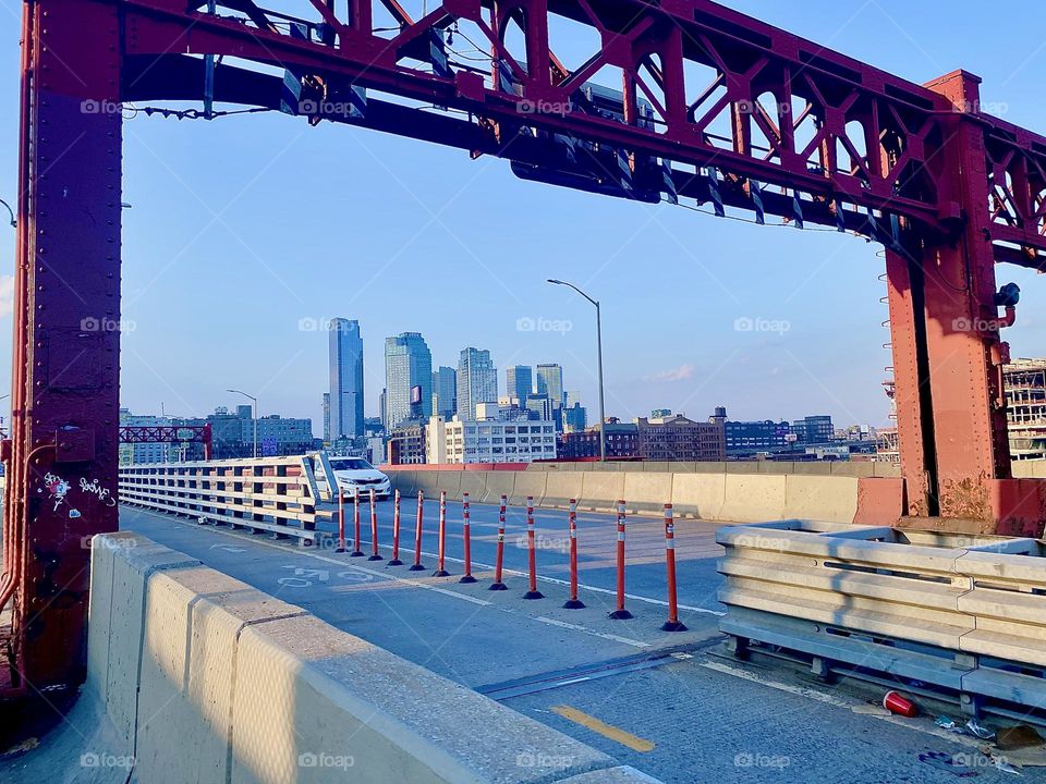 This is the “Pulaski Bridge” at “Newtown Creek” overlooking the bicycle lane. A landmark in and of itself this marvel of industrial design and urban infrastructure looks even more attractive in the light of the setting sun. 2023. Hypnotic Productions