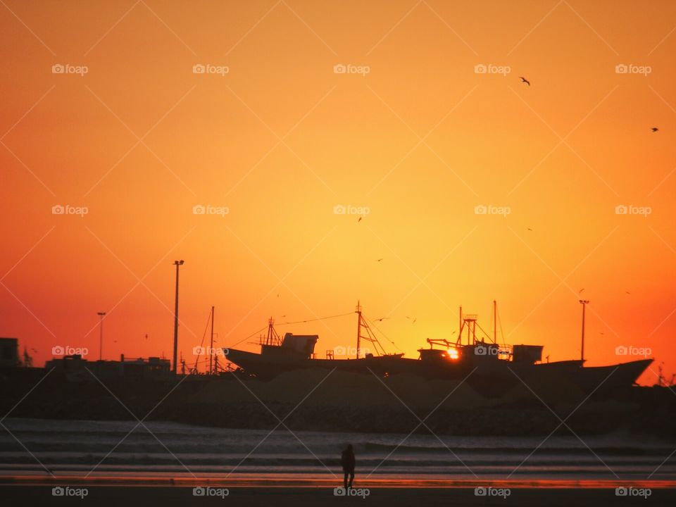 sunset in the hurbor