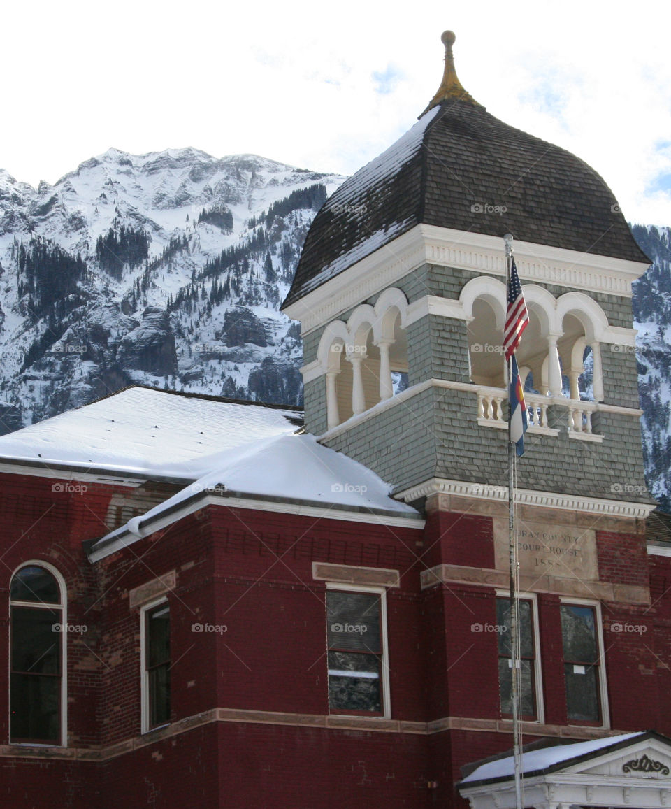 The old Town Hall in Durango, Colorado in winter. Gotta love it.