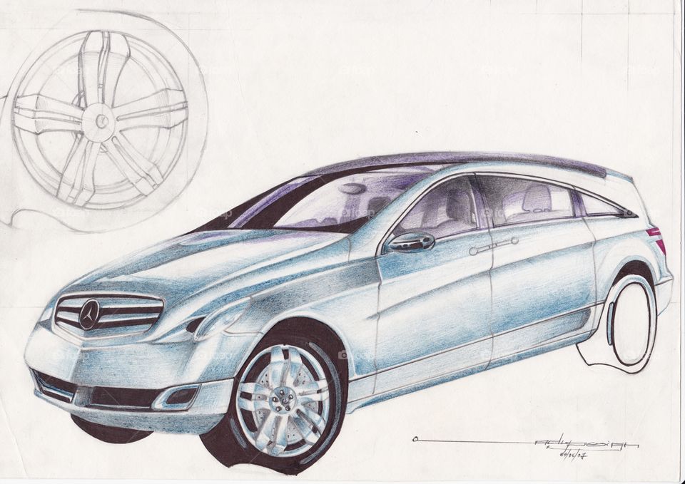 Mercedes sketch artwork